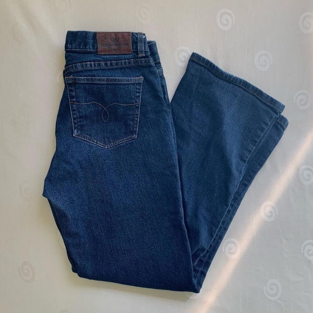 Ralph Lauren dark wash mid/low rise bootcut straight leg flare jeans y2k size 6